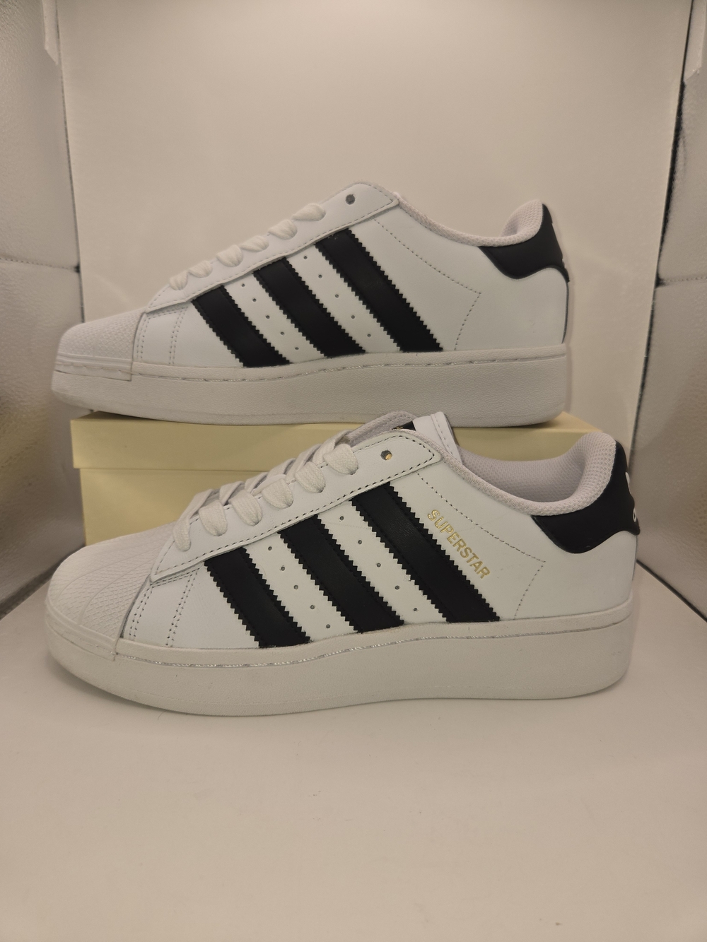 adidas Originals Superstar XLG in Cloud White/Core Black. Mens 7.5